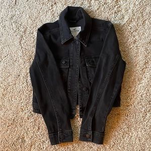 Black Hollister Cropped Jean Jacket